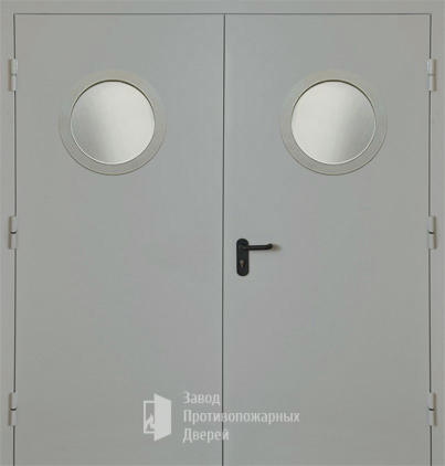 Фото двери «Двупольная с круглым стеклом EI-30» в Электростали