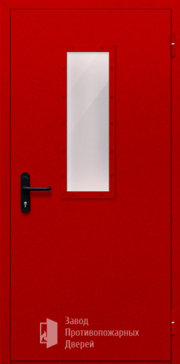 Фото двери «Однопольная со стеклом (красная)» в Электростали