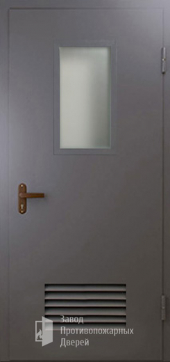 Фото двери «Техническая дверь №5 со стеклом и решеткой» в Электростали