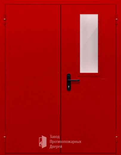 Фото двери «Двупольная со стеклом (красная)» в Электростали