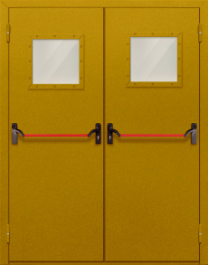 Фото двери «Двупольная со стеклом и антипаникой №55» в Электростали