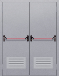 Фото двери «Двупольная с решеткой (антипаника)» в Электростали