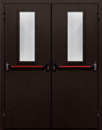 Фото двери «Двупольная со стеклом и антипаникой №610» в Электростали