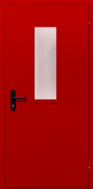 Фото двери «Однопольная со стеклом (красная)» в Электростали