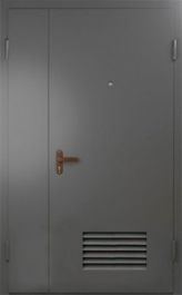 Фото двери «Техническая дверь №7 полуторная с вентиляционной решеткой» в Электростали