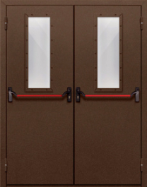 Фото двери «Двупольная со стеклом и антипаникой №68» в Электростали