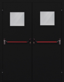 Фото двери «Двупольная со стеклом и антипаникой №54» в Электростали