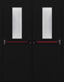 Фото двери «Двупольная со стеклом и антипаникой №64» в Электростали