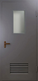 Фото двери «Техническая дверь №5 со стеклом и решеткой» в Электростали