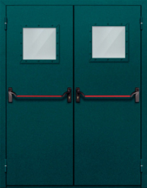 Фото двери «Двупольная со стеклом и антипаникой №56» в Электростали