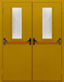 Фото двери «Двупольная со стеклом и антипаникой №65» в Электростали