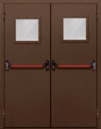 Фото двери «Двупольная со стеклом и антипаникой №58» в Электростали