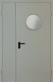 Фото двери «Полуторная с круглым стеклом EI-30» в Электростали